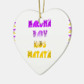 Paarse en gele Hakuna Matata Baby Kinderen G Keramisch Ornament (Links)