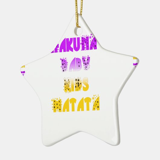 Paarse en gele Hakuna Matata Baby Kinderen G Keramisch Ornament (Links)