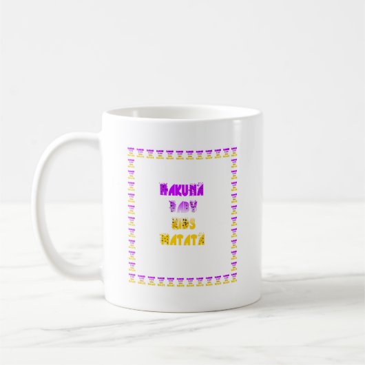 Paarse en gele Hakuna Matata Baby Kinderen G Koffiemok (Links)