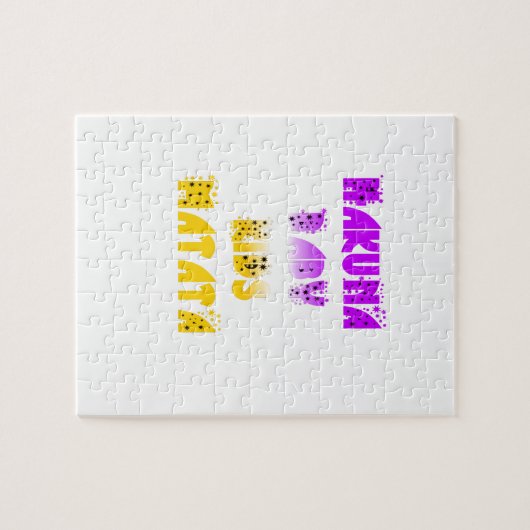 Paarse en gele Hakuna Matata Baby Kinderen G Legpuzzel (Horizontaal)