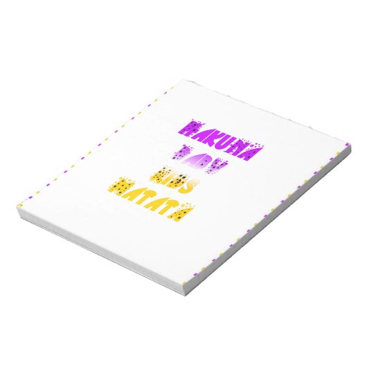 Paarse en gele Hakuna Matata Baby Kinderen G Notitieblok (Linkerzijde)