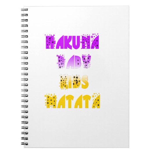 Paarse en gele Hakuna Matata Baby Kinderen G Notitieboek (Voorkant)