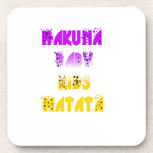 Paarse en gele Hakuna Matata Baby Kinderen G Onderzetter (Voorkant)