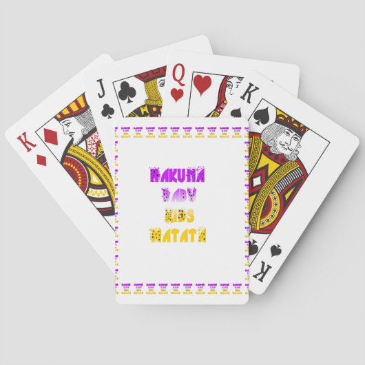 Paarse en gele Hakuna Matata Baby Kinderen G Pokerkaarten (Achterkant)