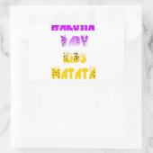 Paarse en gele Hakuna Matata Baby Kinderen G Rechthoekige Sticker (Tas)