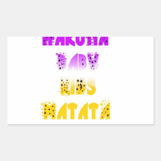 Paarse en gele Hakuna Matata Baby Kinderen G Rechthoekige Sticker (Voorkant)