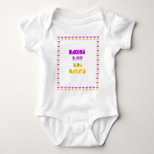 Paarse en gele Hakuna Matata Baby Kinderen G Romper (Voorkant)
