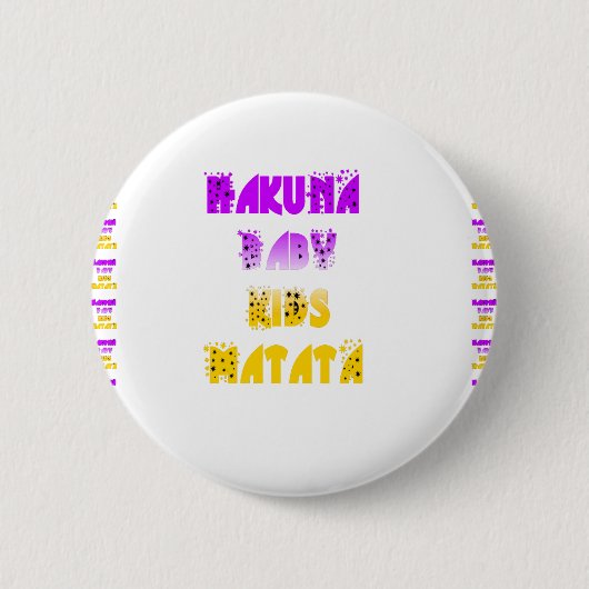 Paarse en gele Hakuna Matata Baby Kinderen G Ronde Button 5,7 Cm (Voorkant)