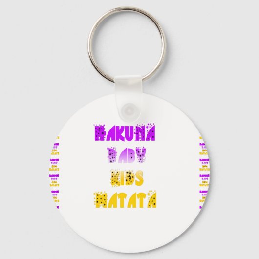 Paarse en gele Hakuna Matata Baby Kinderen G Sleutelhanger (Voorkant)