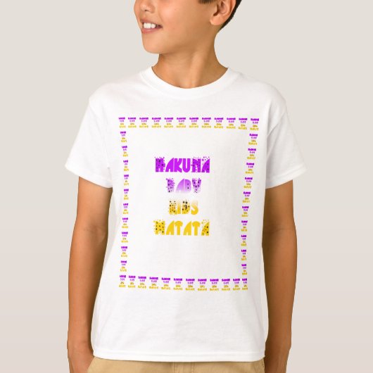 Paarse en gele Hakuna Matata Baby Kinderen G T-shirt (Voorkant)