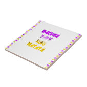 Paarse en gele Hakuna Matata Baby Kinderen G Tegeltje (Zijkant)