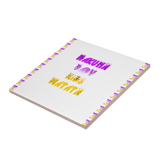 Paarse en gele Hakuna Matata Baby Kinderen G Tegeltje (Zijkant)