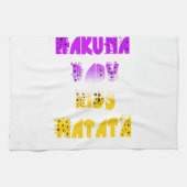 Paarse en gele Hakuna Matata Baby Kinderen G Theedoek (Horizontaal)