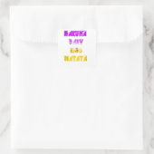 Paarse en gele Hakuna Matata Baby Kinderen G Vierkante Sticker (Tas)