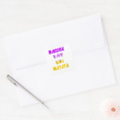 Paarse en gele Hakuna Matata Baby Kinderen G Vierkante Sticker (Envelop)