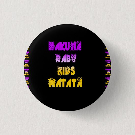 Paarse en gele Hakuna Matata Baby Kinderen Gifts a Button (Voorkant)