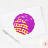 Paarse en gele Happy Easter Egg Sticker (Envelop)