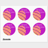 Paarse en gele Happy Easter Egg Sticker (Vel)