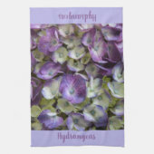 Paarse en gele hydrangea theedoek (Verticaal)
