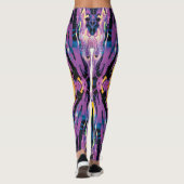 Paarse en gele interstellaire galactische implosie leggings (Achterkant)