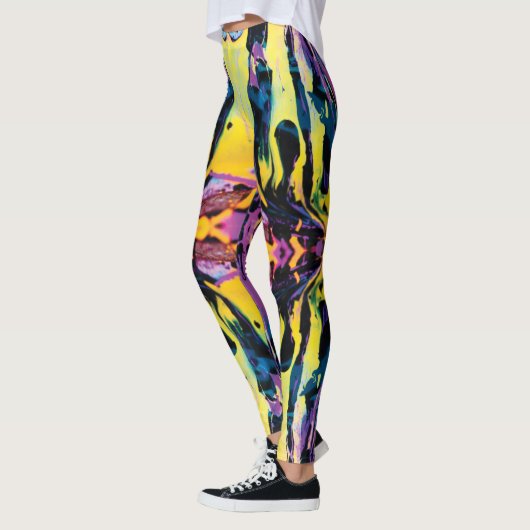 Paarse en gele interstellaire galactische implosie leggings (Links)