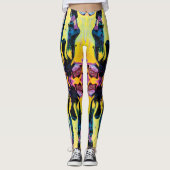 Paarse en gele interstellaire galactische implosie leggings (Voorkant)