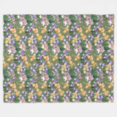 Paarse en gele IRIEN / Floral Large Fleece Deken (Voorkant (Horizontaal))