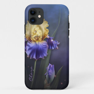 Paarse en gele Iris Aangepaste iPhone 5S-draagtas iPhone 11 Hoesje