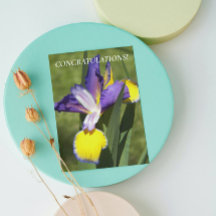 Paarse en Gele Iris Bloemen Felicitaties