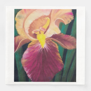 Paarse en gele Iris Napkin Servet