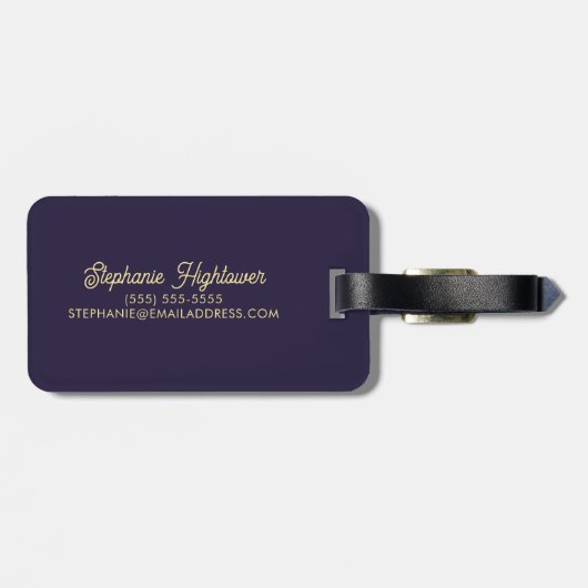 Paarse en Gele Japans Landschap Bagagelabel (Achterkant horizontaal)