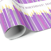 Paarse en gele kaarsmeisjes cadeaupapier (Rol Hoek)