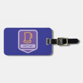 Paarse en gele ketels icoon bagagelabel (Voorkant horizontaal)