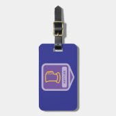 Paarse en gele ketels icoon bagagelabel (Voorkant verticaal)