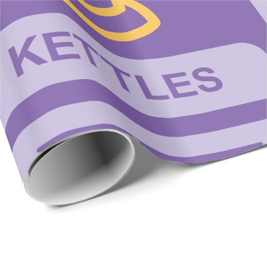 Paarse en gele ketels icoon cadeaupapier (Rol Hoek)
