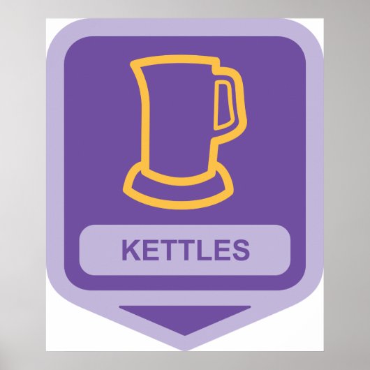 Paarse en gele ketels icoon poster (Voorkant)