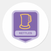 Paarse en gele ketels icoon ronde sticker (Voorkant)