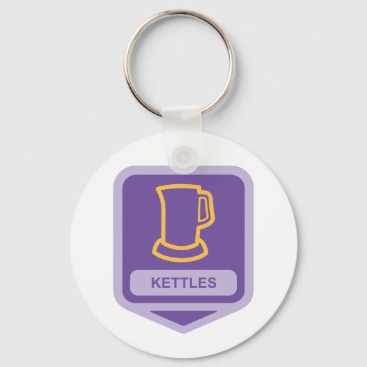 Paarse en gele ketels icoon sleutelhanger (Achterkant)