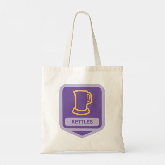 Paarse en gele ketels icoon tote bag (Achterkant)