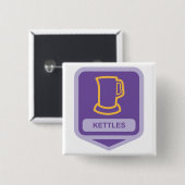 Paarse en gele ketels icoon vierkante button 5,1 cm (Voorkant /achterkant)