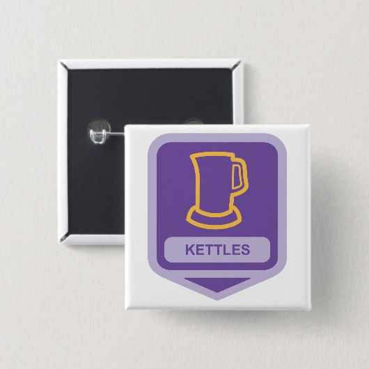 Paarse en gele ketels icoon vierkante button 5,1 cm (Voorkant /achterkant)