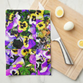 paarse en gele keukenhanddoek (Quarter Fold)