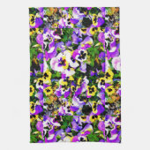 paarse en gele keukenhanddoek (Verticaal)