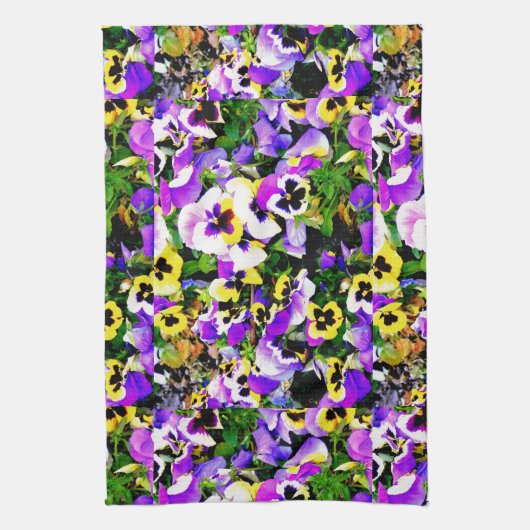 paarse en gele keukenhanddoek (Verticaal)