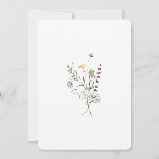 Paarse en gele kleine in bloei Baby shower Kaart (Achterkant)