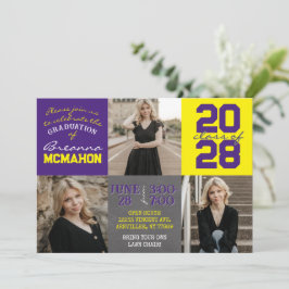 Paarse en gele krijtbord 3 Foto Afstuderen Kaart
