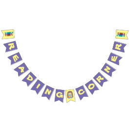 Paarse en gele leeshoek banner