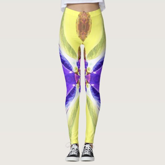 Paarse en gele Leggings (Voorkant)