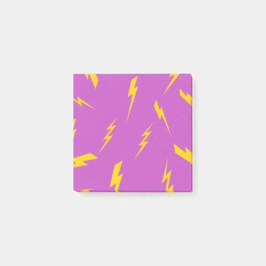 Paarse en gele Lightning Stijlvolle Back-to-School Post-it® Notes (Voorkant)