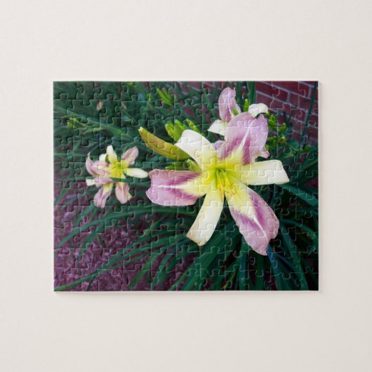 Paarse en gele Lily Puzzle Legpuzzel (Horizontaal)